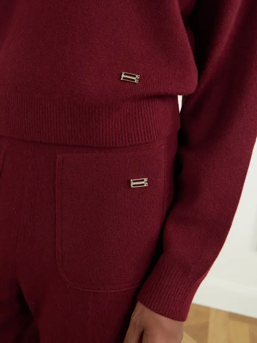 Victoria Beckham Lana Ribbed Wool And Cashmere-blend Sweater - Burgundy | Thumbnail 5