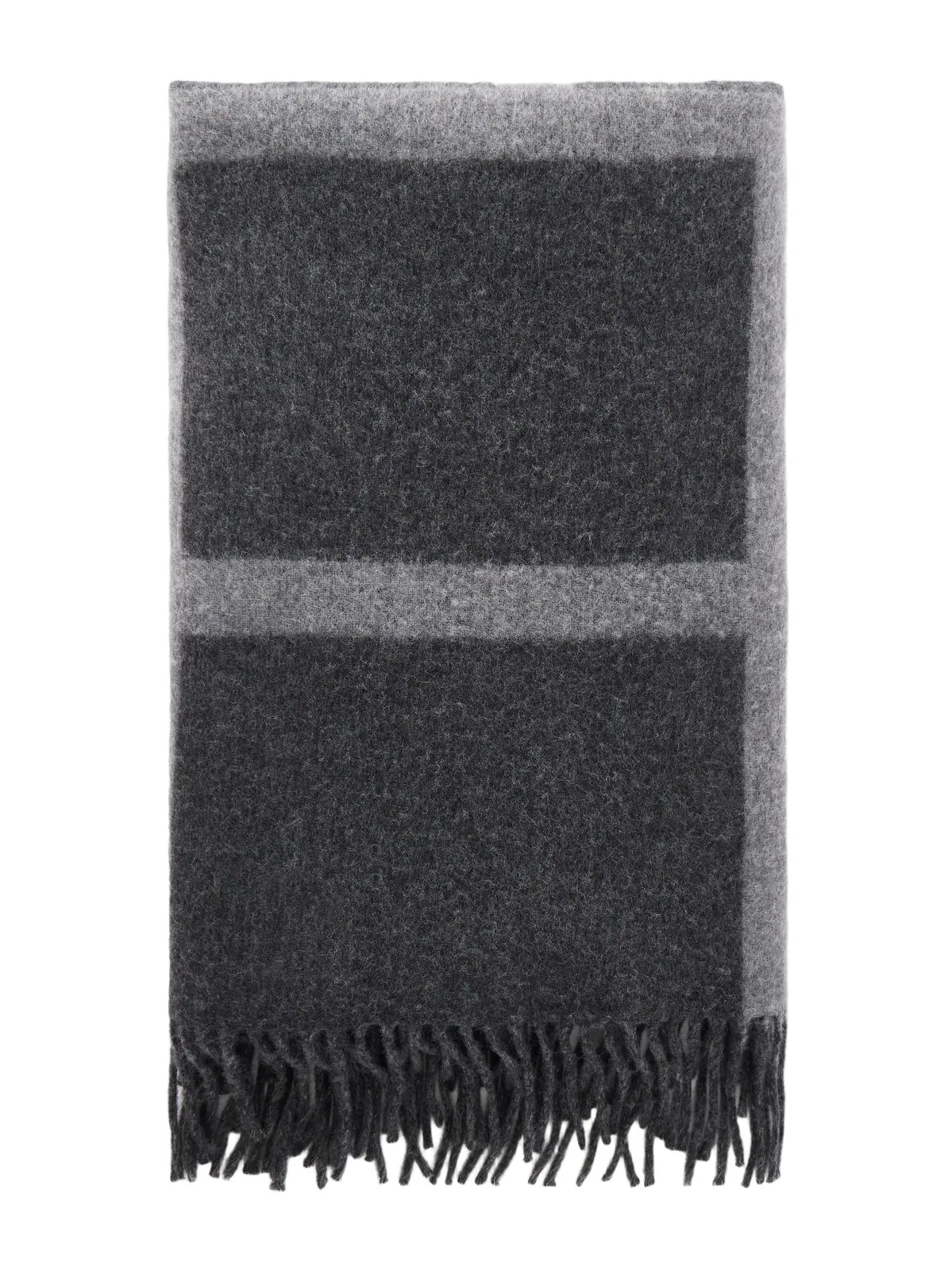 Monogram Fringed Brushed-wool Scarf Monogram Fringed Brushed-wool Scarf