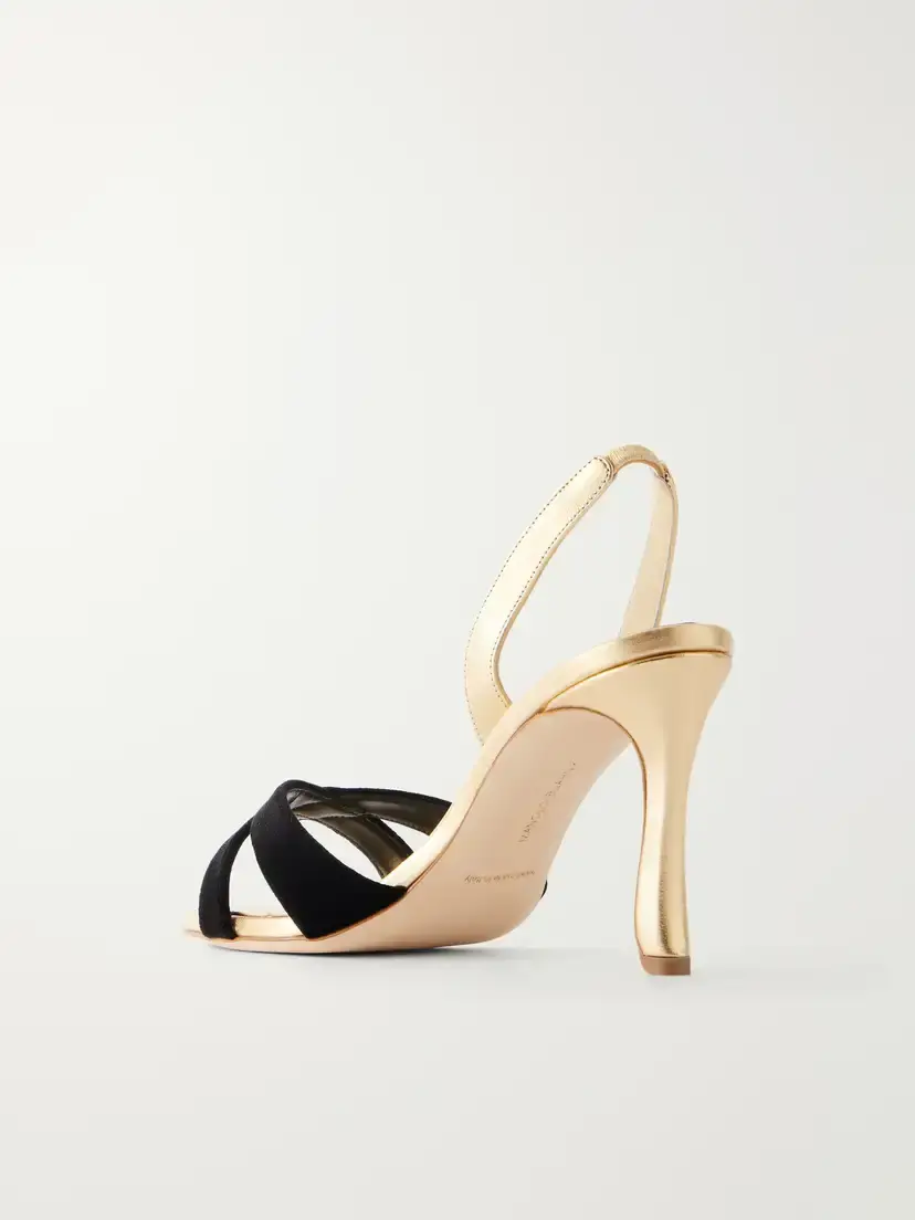 Manolo Blahnik Callydra 90 Velvet And Leather Sandals | Thumbnail 3 Manolo Blahnik Callydra 90 Velvet And Leather Sandals | Thumbnail 3