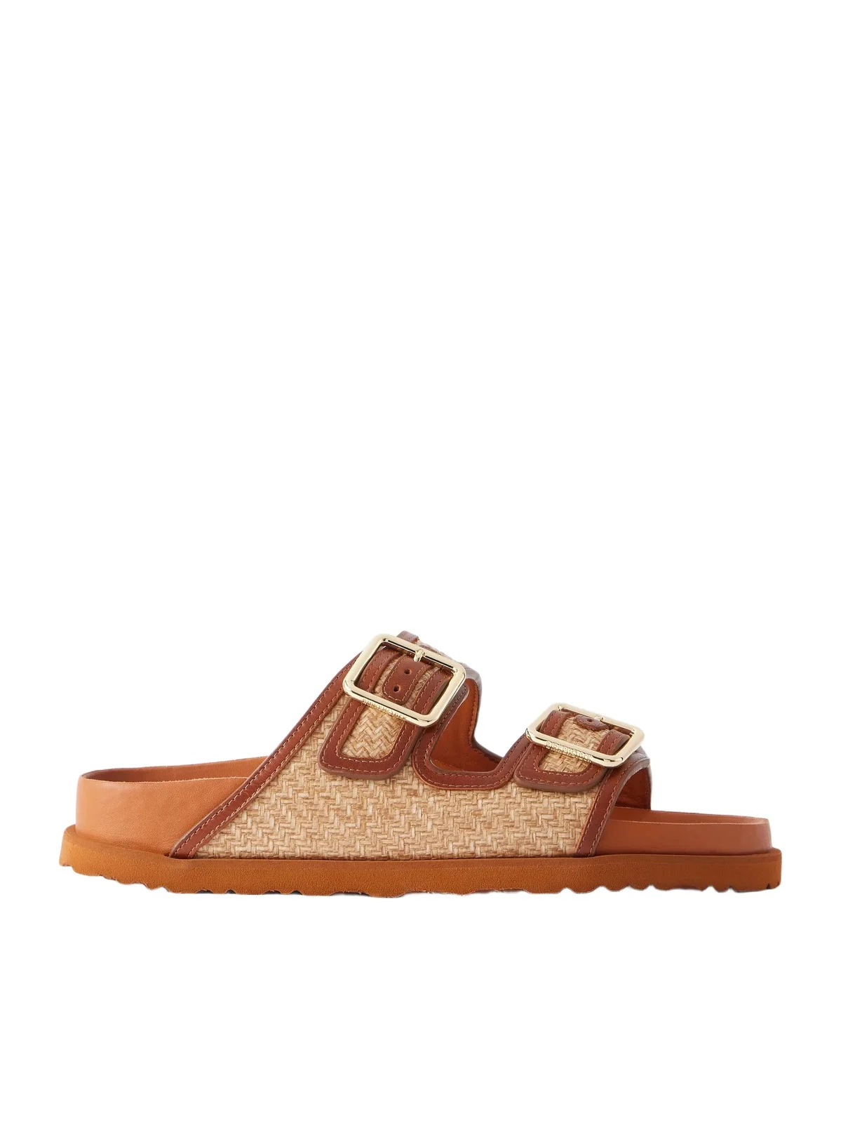 Birkenstock 1774 Arizona Leather-trimmed Raffia Sandals