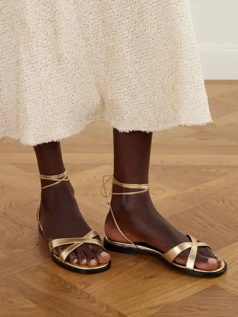 Manolo Blahnik Caleva 10 Metallic Leather Sandals | Thumbnail 2