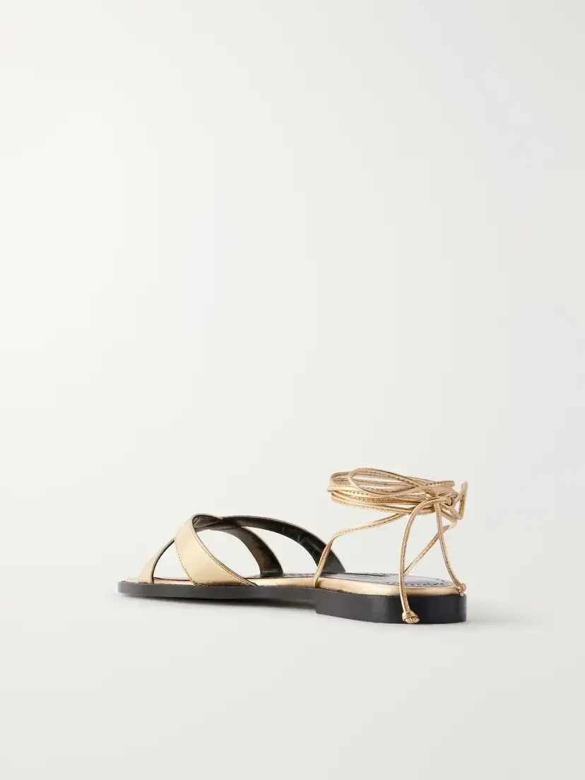 Manolo Blahnik Caleva 10 Metallic Leather Sandals | Thumbnail 3