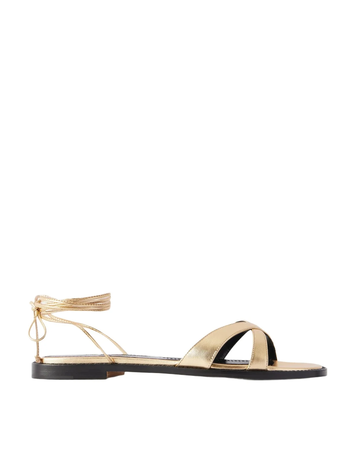 Manolo Blahnik Caleva 10 Metallic Leather Sandals