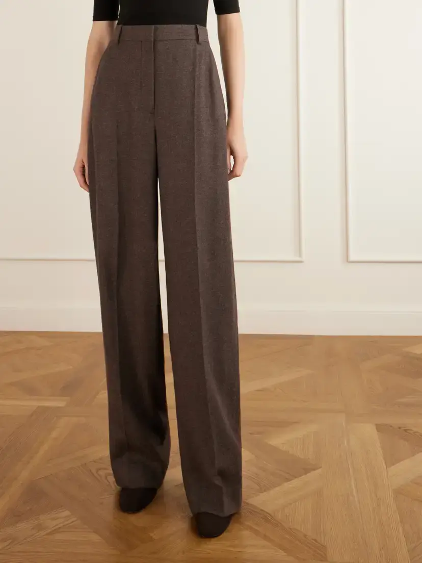 TOTEME Pleated Flannel Wide-leg Pants | Thumbnail 3 TOTEME Pleated Flannel Wide-leg Pants | Thumbnail 3