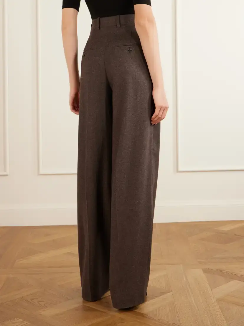 TOTEME Pleated Flannel Wide-leg Pants | Thumbnail 4 TOTEME Pleated Flannel Wide-leg Pants | Thumbnail 4