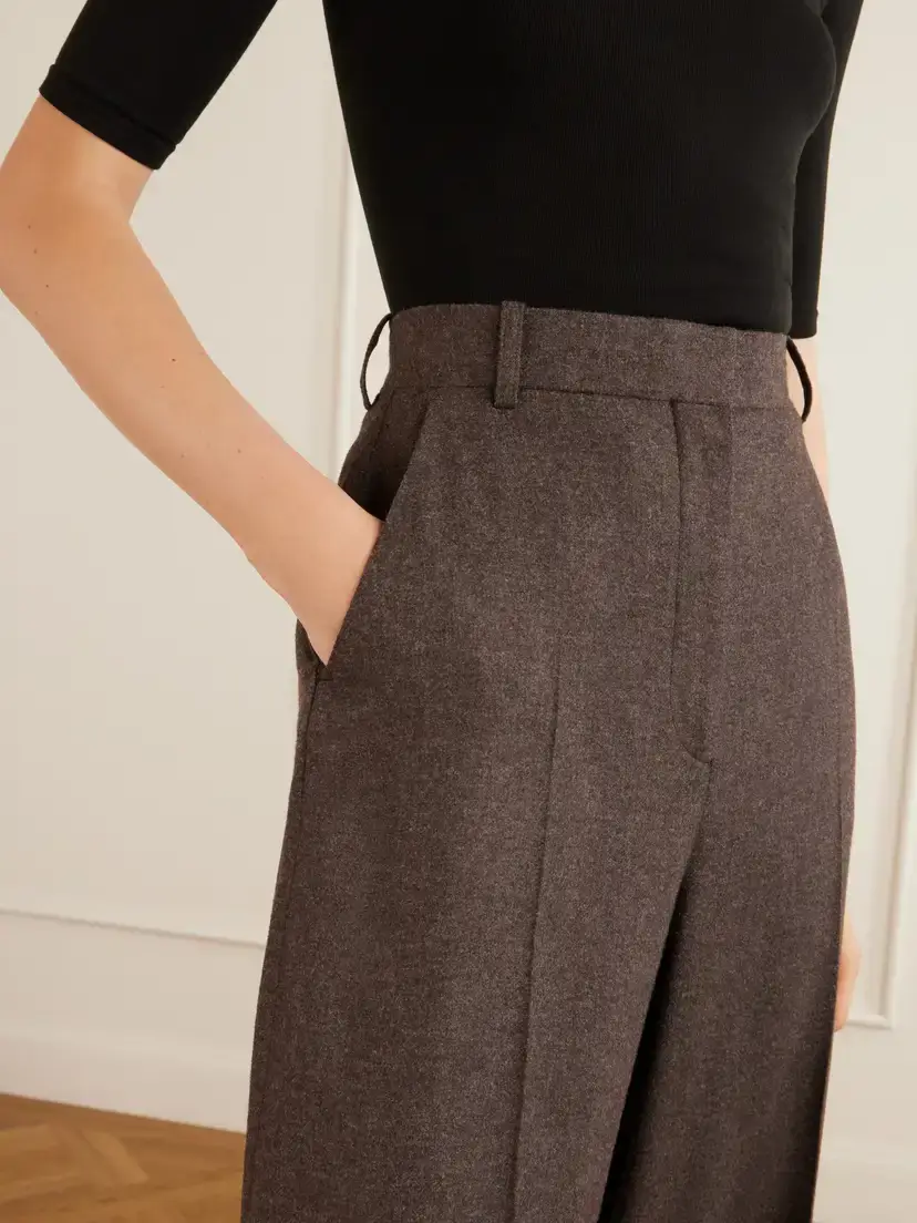 TOTEME Pleated Flannel Wide-leg Pants | Thumbnail 5 TOTEME Pleated Flannel Wide-leg Pants | Thumbnail 5