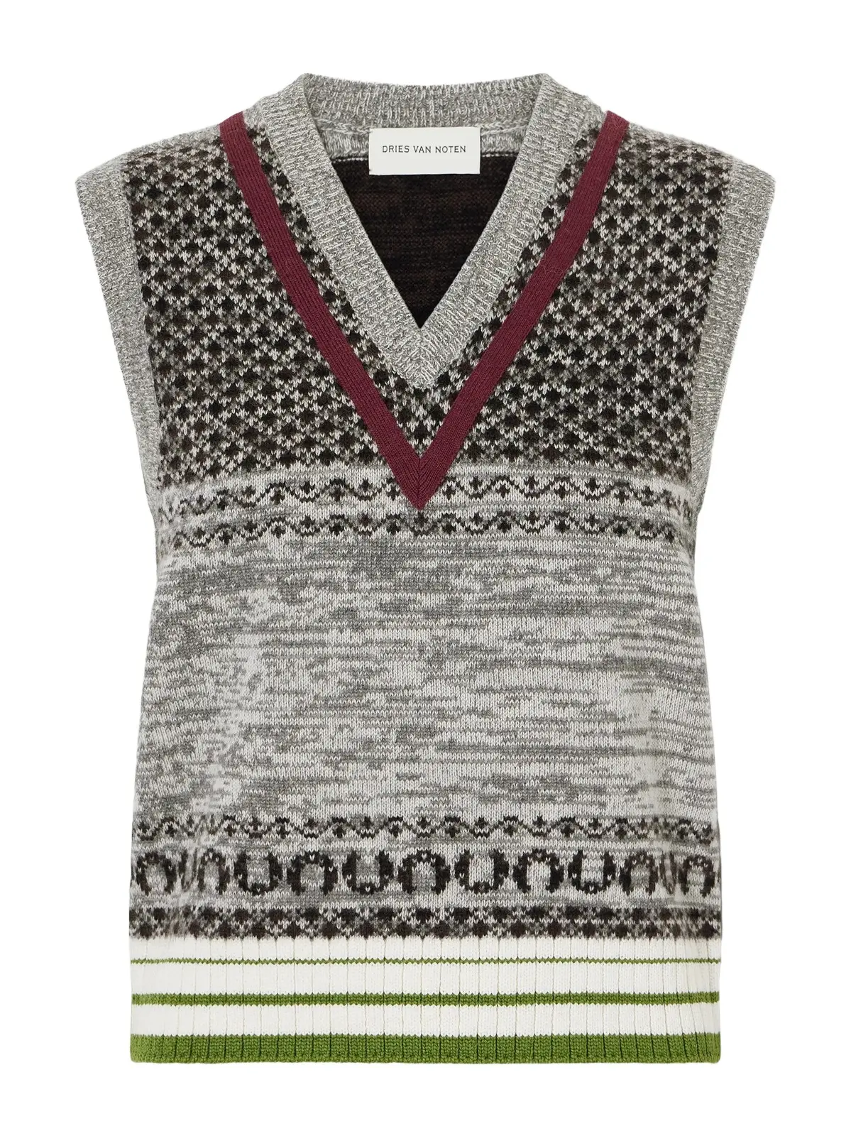 Dries Van Noten Toque Cashmere And Wool-blend Vest - Gray