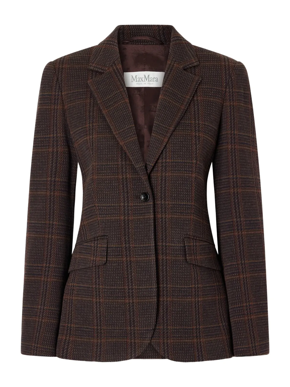 Abate Prince Of Wales Checked Wool And Cotton-blend Blazer - Brown Abate Prince Of Wales Checked Wool And Cotton-blend Blazer - Brown