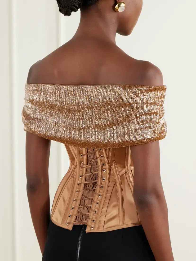 Wiederhoeft Wasp Corset Paneled Bead-embellished Silk Top | Thumbnail 3 Wiederhoeft Wasp Corset Paneled Bead-embellished Silk Top | Thumbnail 3