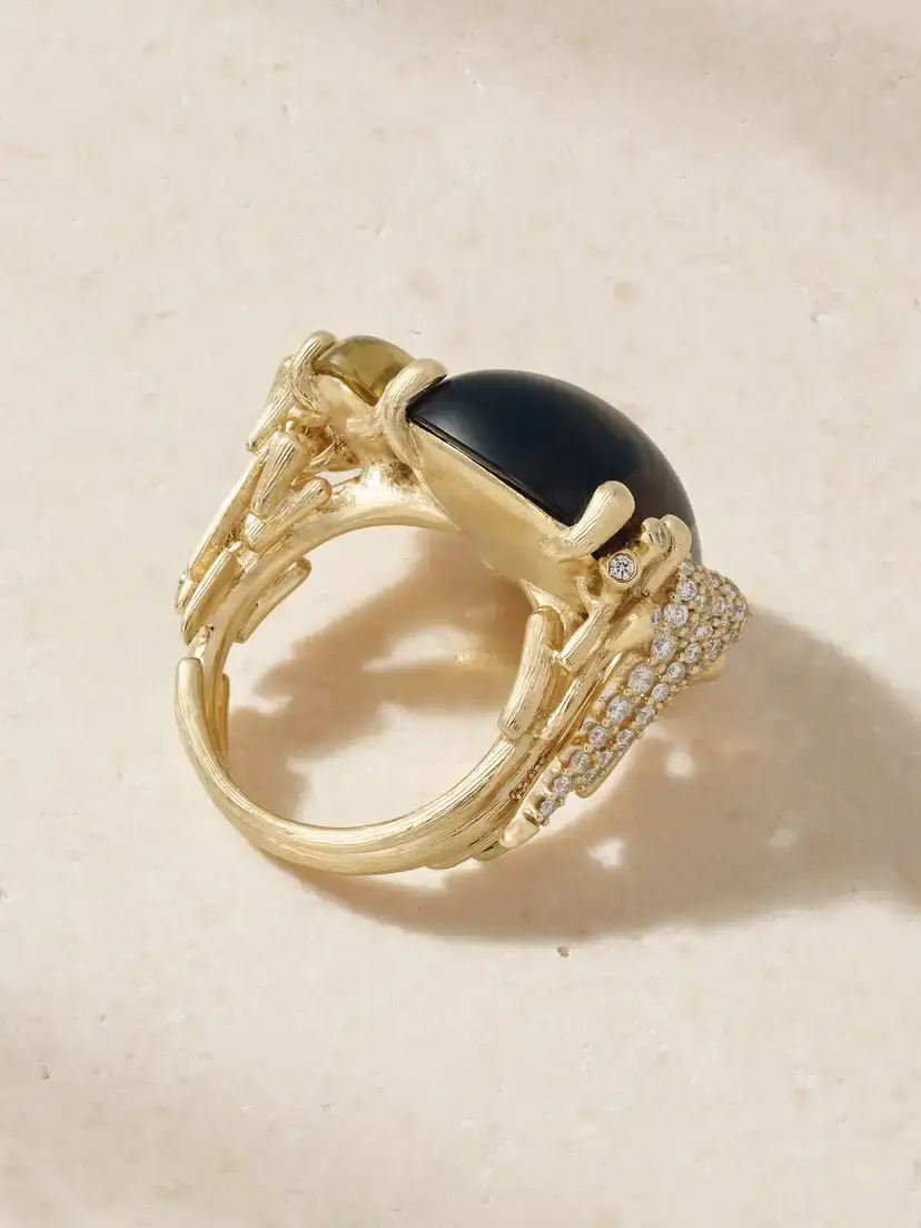 OLE LYNGGAARD COPENHAGEN Boho 18-karat Gold, Quartz, Tourmaline And Diamond Ring | Thumbnail 3 OLE LYNGGAARD COPENHAGEN Boho 18-karat Gold, Quartz, Tourmaline And Diamond Ring | Thumbnail 3