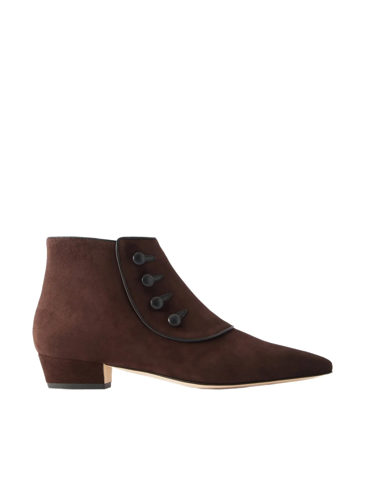 Manolo Blahnik Hironu 30 Leather-trimmed Suede Ankle Boots