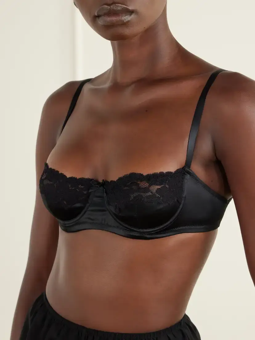 Dolce & Gabbana Lace-trimmed Silk-blend Balconette Bra | Thumbnail 5