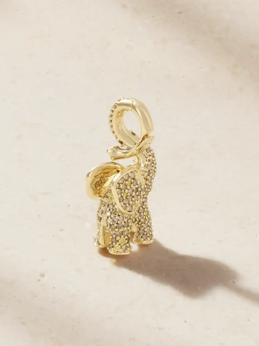 OLE LYNGGAARD COPENHAGEN Elephant 18-karat Gold Yellow And Brown Diamond Pendant | Thumbnail 3 OLE LYNGGAARD COPENHAGEN Elephant 18-karat Gold Yellow And Brown Diamond Pendant | Thumbnail 3
