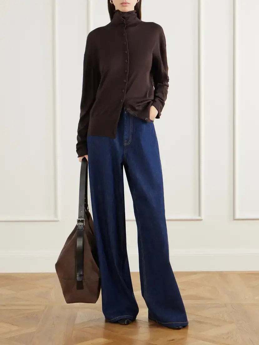 Kallmeyer Leona Wool And Silk-blend Cardigan - Brown | Thumbnail 2 Kallmeyer Leona Wool And Silk-blend Cardigan - Brown | Thumbnail 2