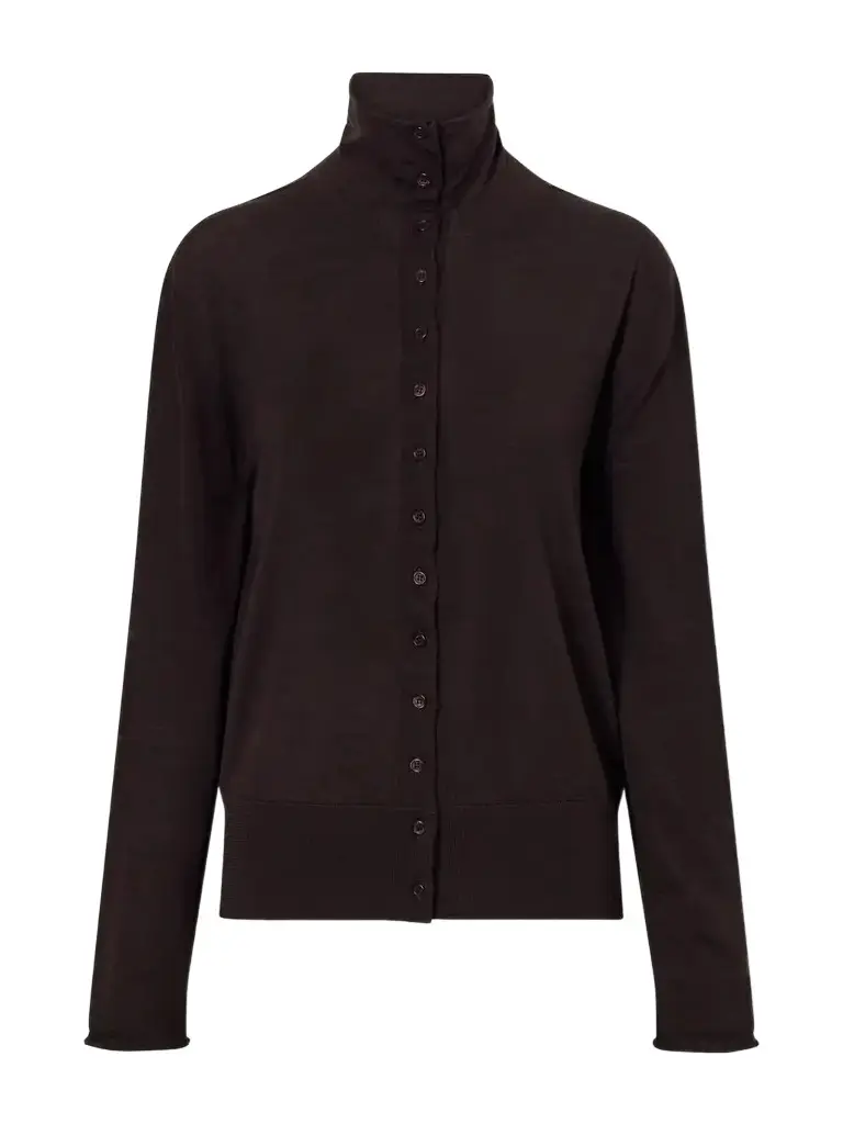 Leona Wool And Silk-blend Cardigan - Brown Leona Wool And Silk-blend Cardigan - Brown