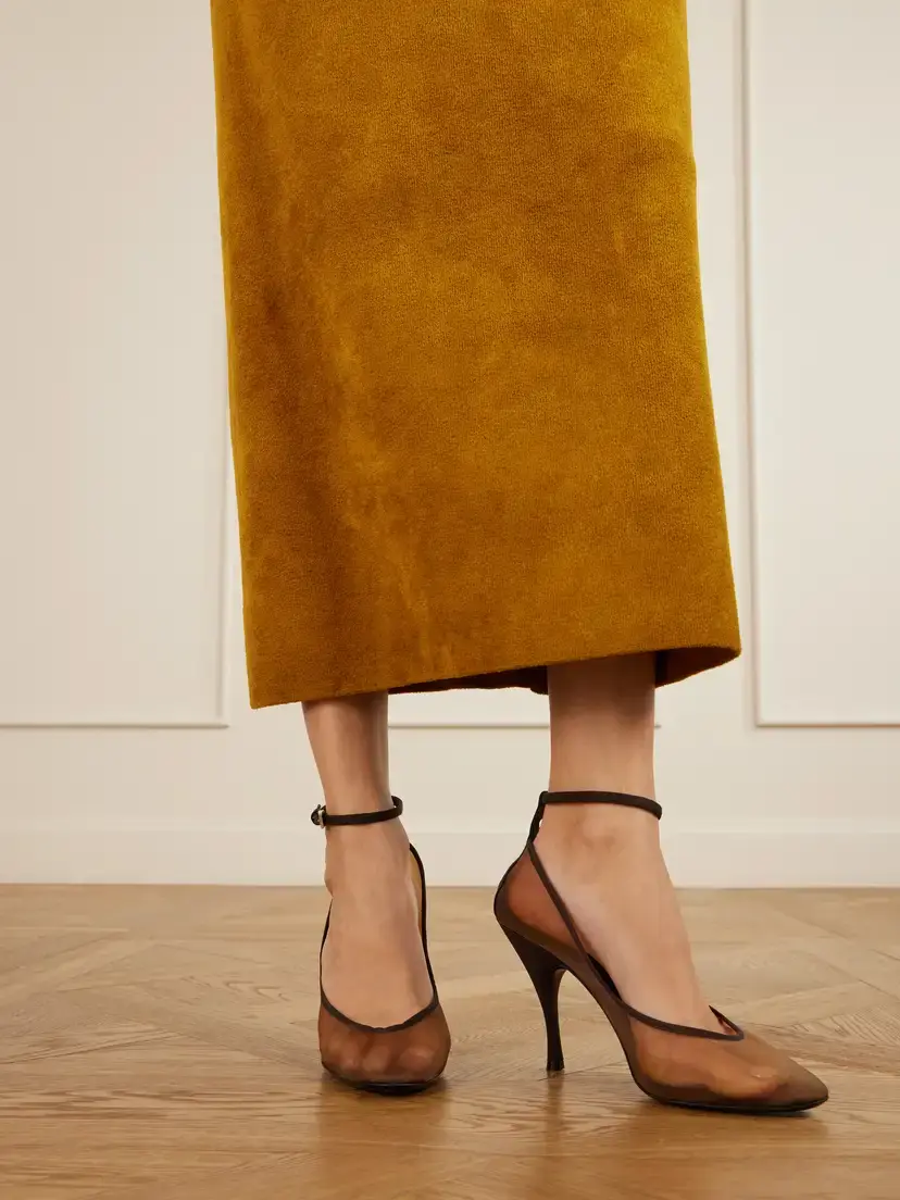 Alaïa 100 Grosgrain-trimmed Tulle Pumps - Unknown | Thumbnail 2 Alaïa 100 Grosgrain-trimmed Tulle Pumps - Unknown | Thumbnail 2
