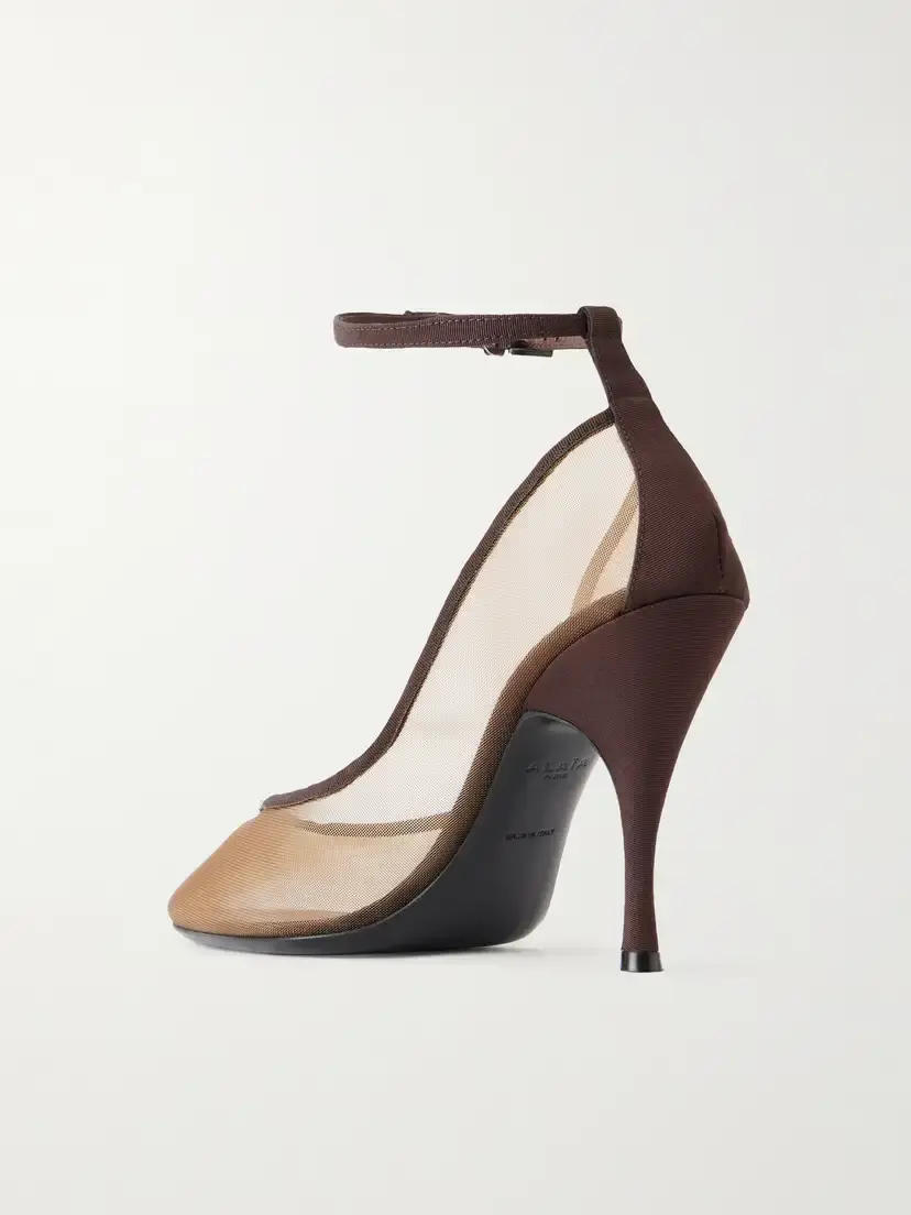 Alaïa 100 Grosgrain-trimmed Tulle Pumps - Unknown | Thumbnail 3 Alaïa 100 Grosgrain-trimmed Tulle Pumps - Unknown | Thumbnail 3