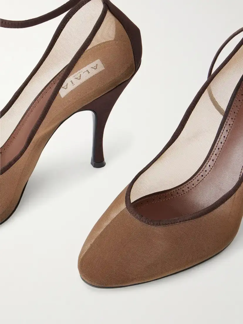 Alaïa 100 Grosgrain-trimmed Tulle Pumps - Unknown | Thumbnail 5 Alaïa 100 Grosgrain-trimmed Tulle Pumps - Unknown | Thumbnail 5
