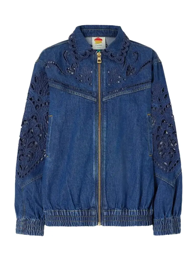 Richilieu Heart Broderie Anglaise Denim Jacket Richilieu Heart Broderie Anglaise Denim Jacket