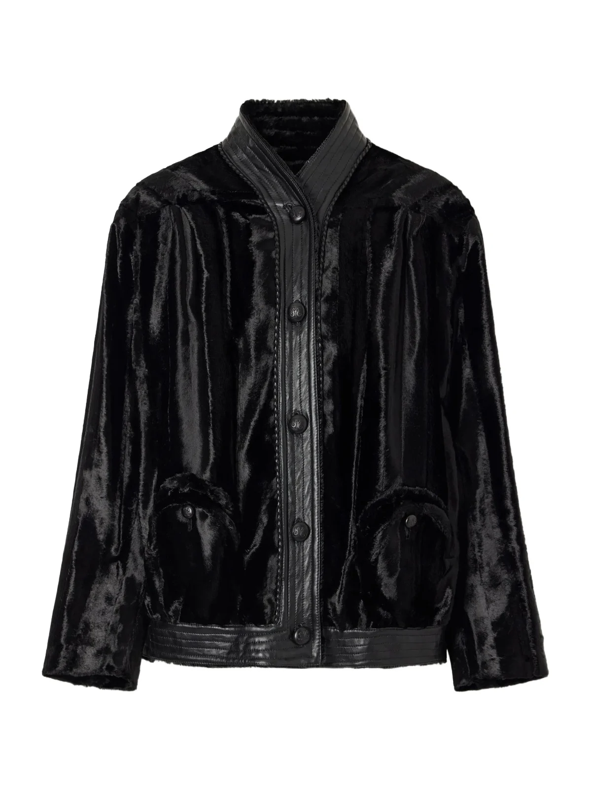 Coiba Leather-trimmed Velvet Jacket Coiba Leather-trimmed Velvet Jacket