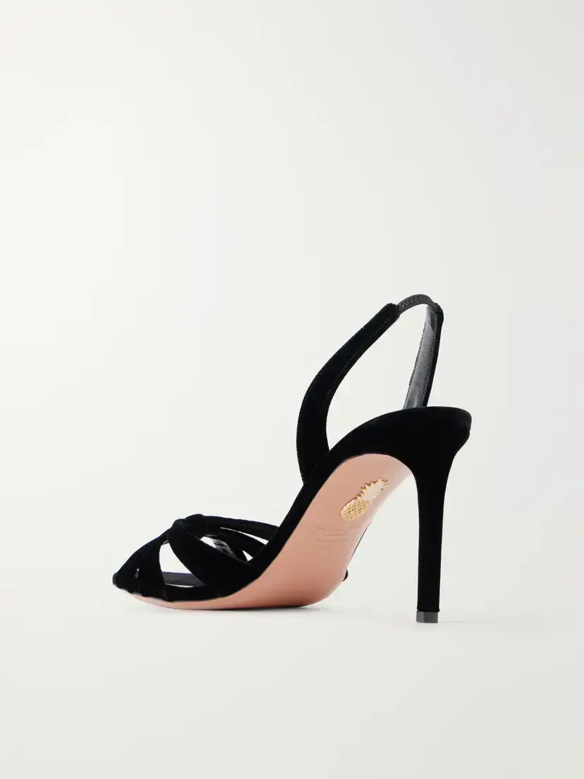 Aquazzura Tati 85 Velvet Sandals | Thumbnail 3