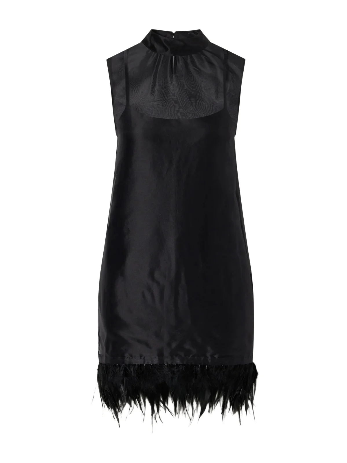 Albee Feather-trimmed Silk Mini Dress Albee Feather-trimmed Silk Mini Dress