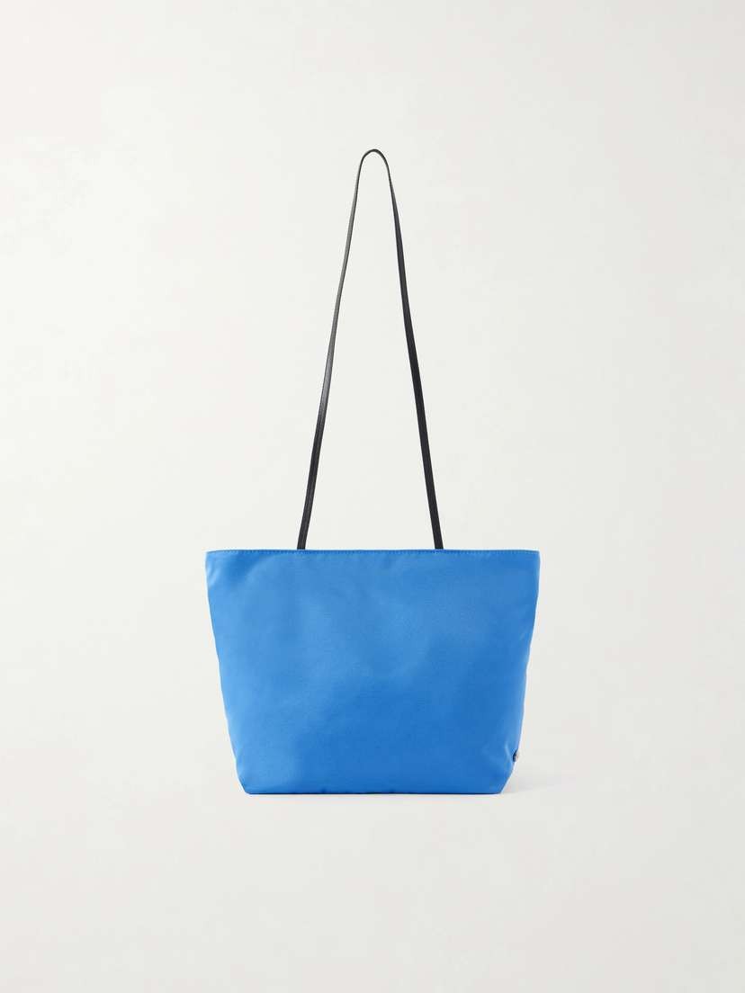 Valesque Spaghetti Leather-trimmed Satin Shoulder Bag