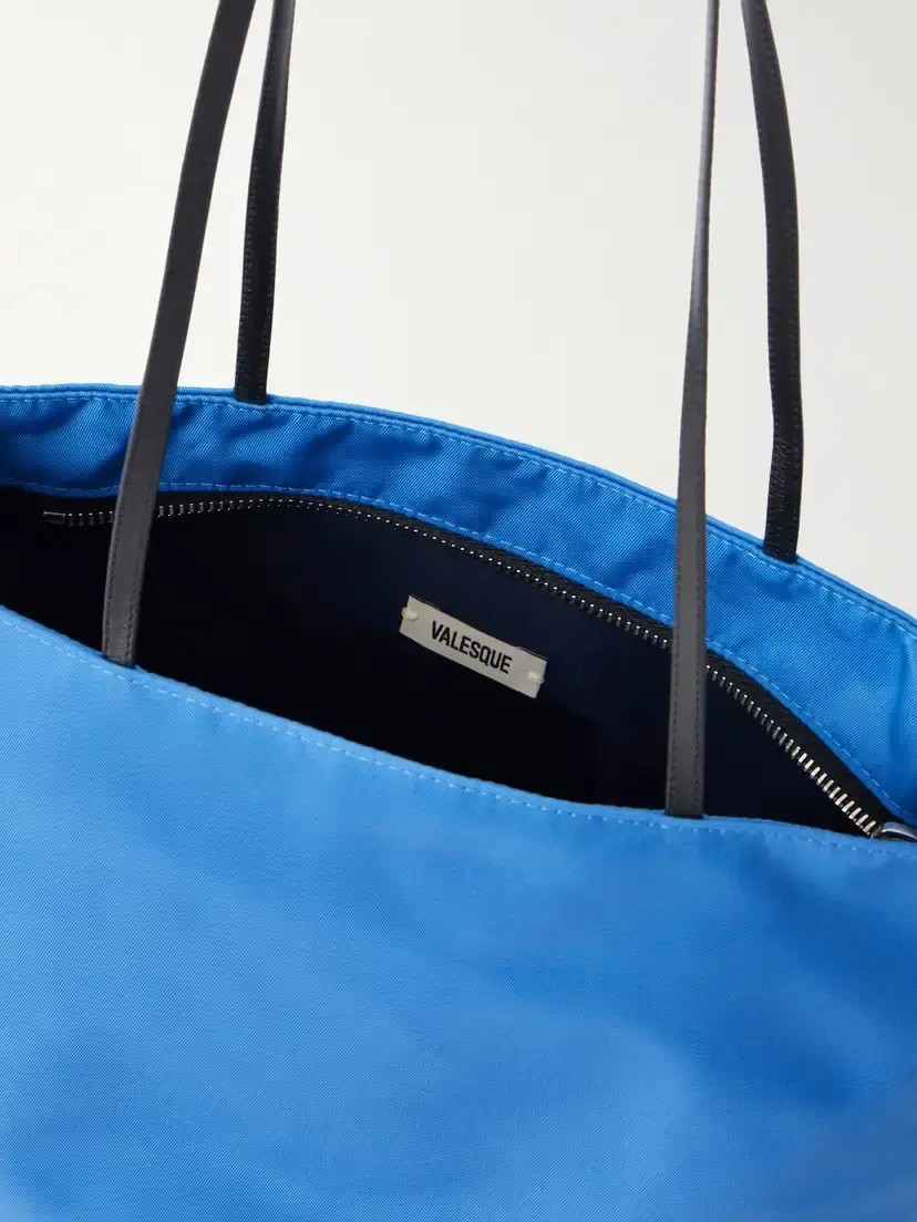 Valesque Spaghetti Leather-trimmed Satin Shoulder Bag | Thumbnail 6