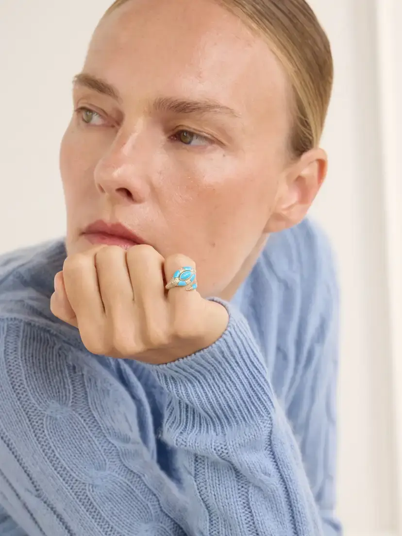 SHAY Riviera 18-karat Gold, Turquoise And Diamond Ring | Thumbnail 2 SHAY Riviera 18-karat Gold, Turquoise And Diamond Ring | Thumbnail 2