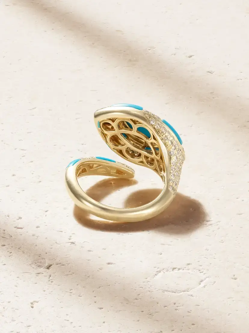 SHAY Riviera 18-karat Gold, Turquoise And Diamond Ring | Thumbnail 3 SHAY Riviera 18-karat Gold, Turquoise And Diamond Ring | Thumbnail 3