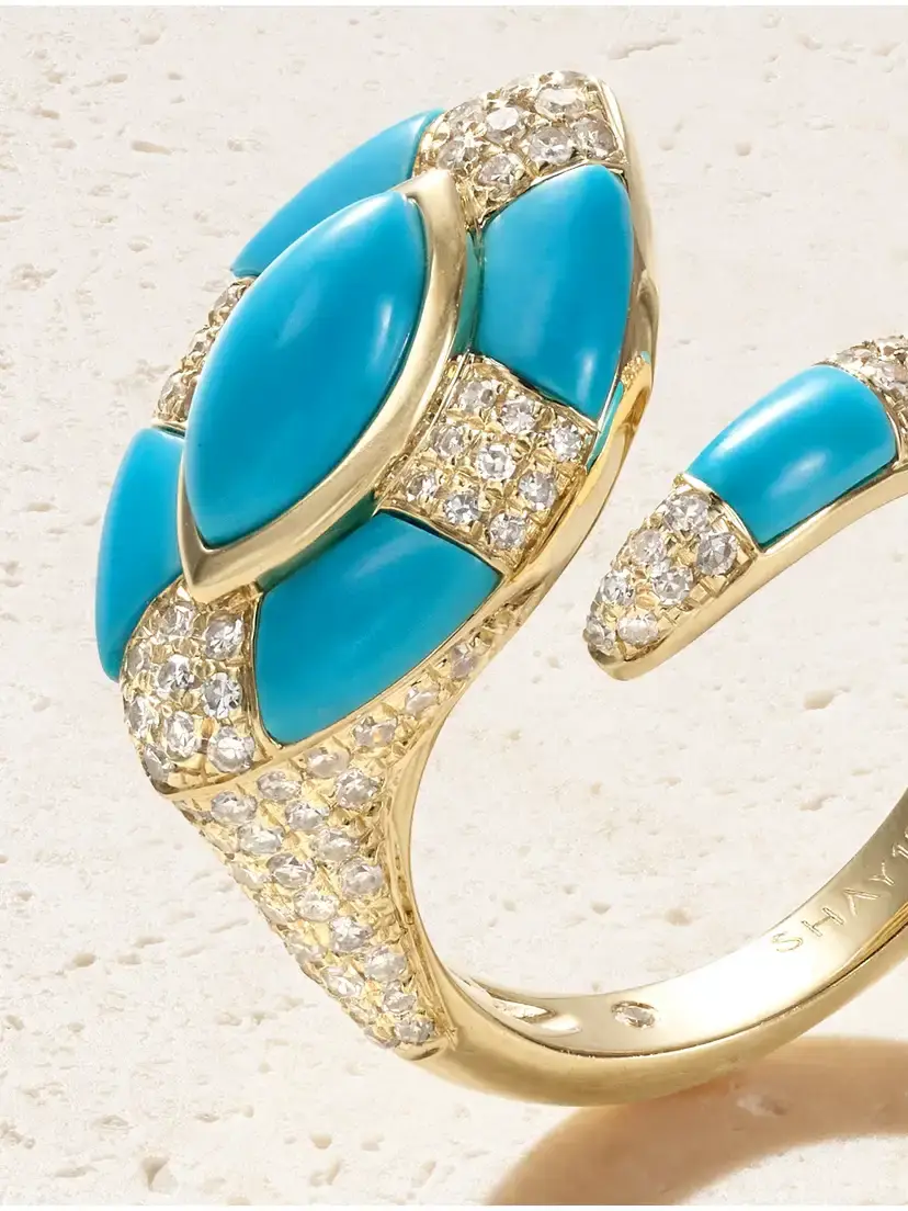 SHAY Riviera 18-karat Gold, Turquoise And Diamond Ring | Thumbnail 4 SHAY Riviera 18-karat Gold, Turquoise And Diamond Ring | Thumbnail 4