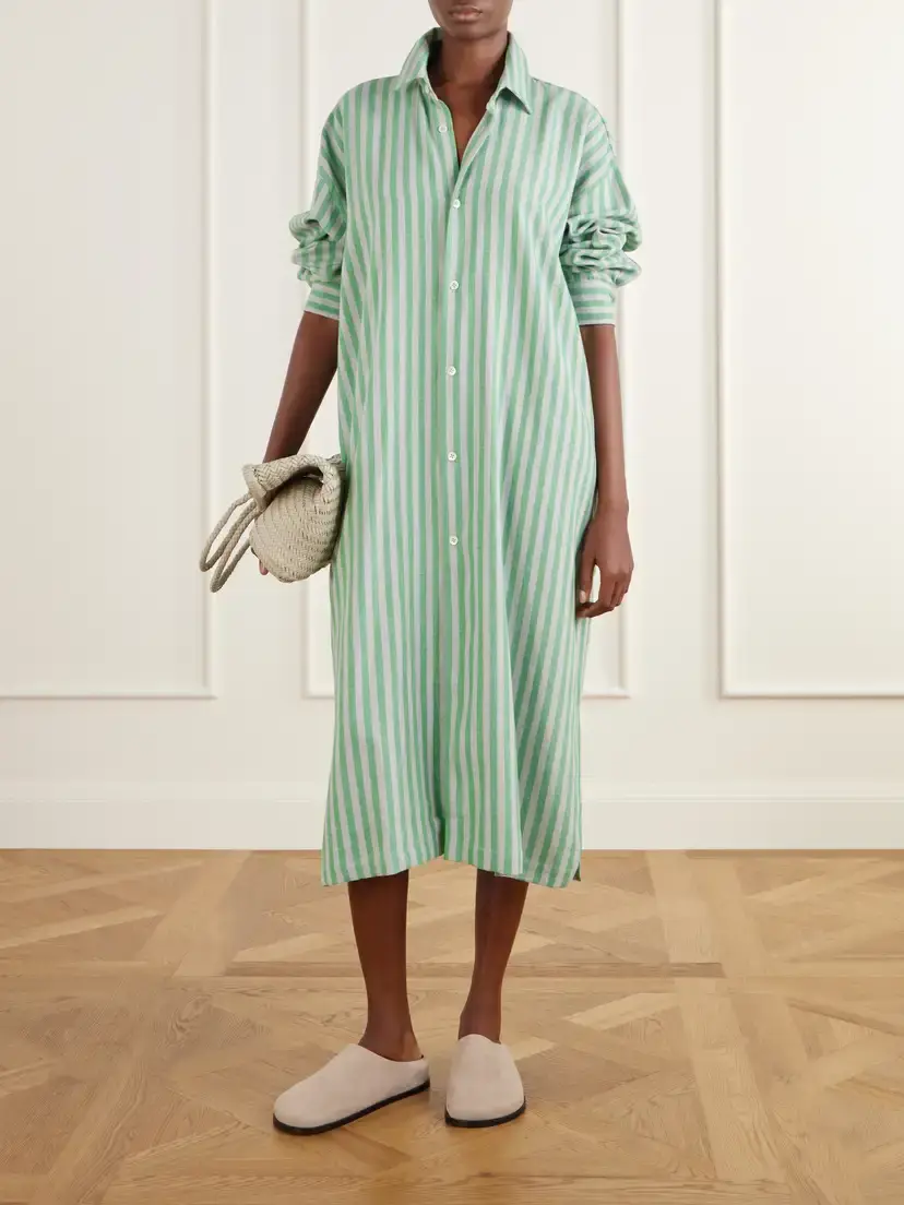 Marrakshi Life The Long Shirt Striped Cotton Oxford Midi Dress | Thumbnail 2 Marrakshi Life The Long Shirt Striped Cotton Oxford Midi Dress | Thumbnail 2