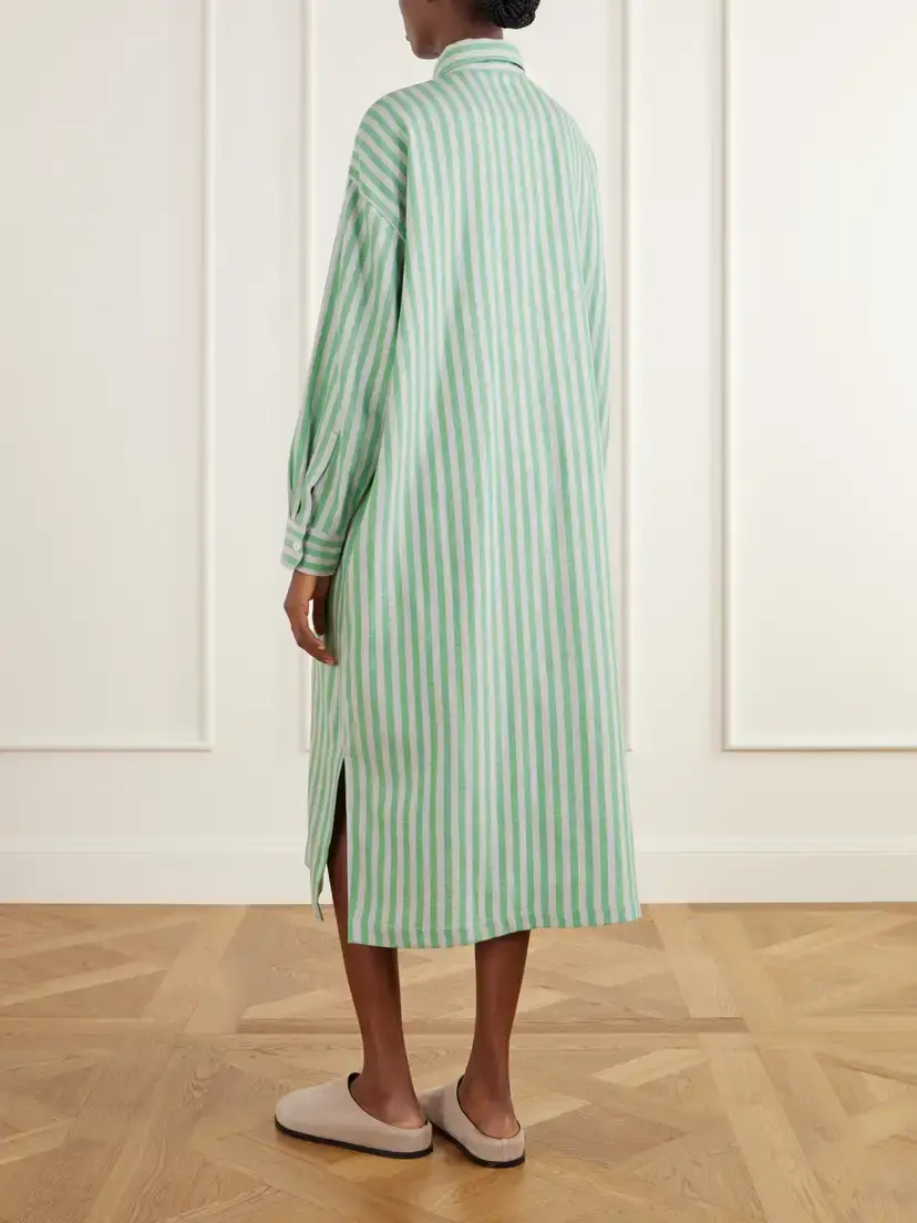 Marrakshi Life The Long Shirt Striped Cotton Oxford Midi Dress | Thumbnail 4 Marrakshi Life The Long Shirt Striped Cotton Oxford Midi Dress | Thumbnail 4