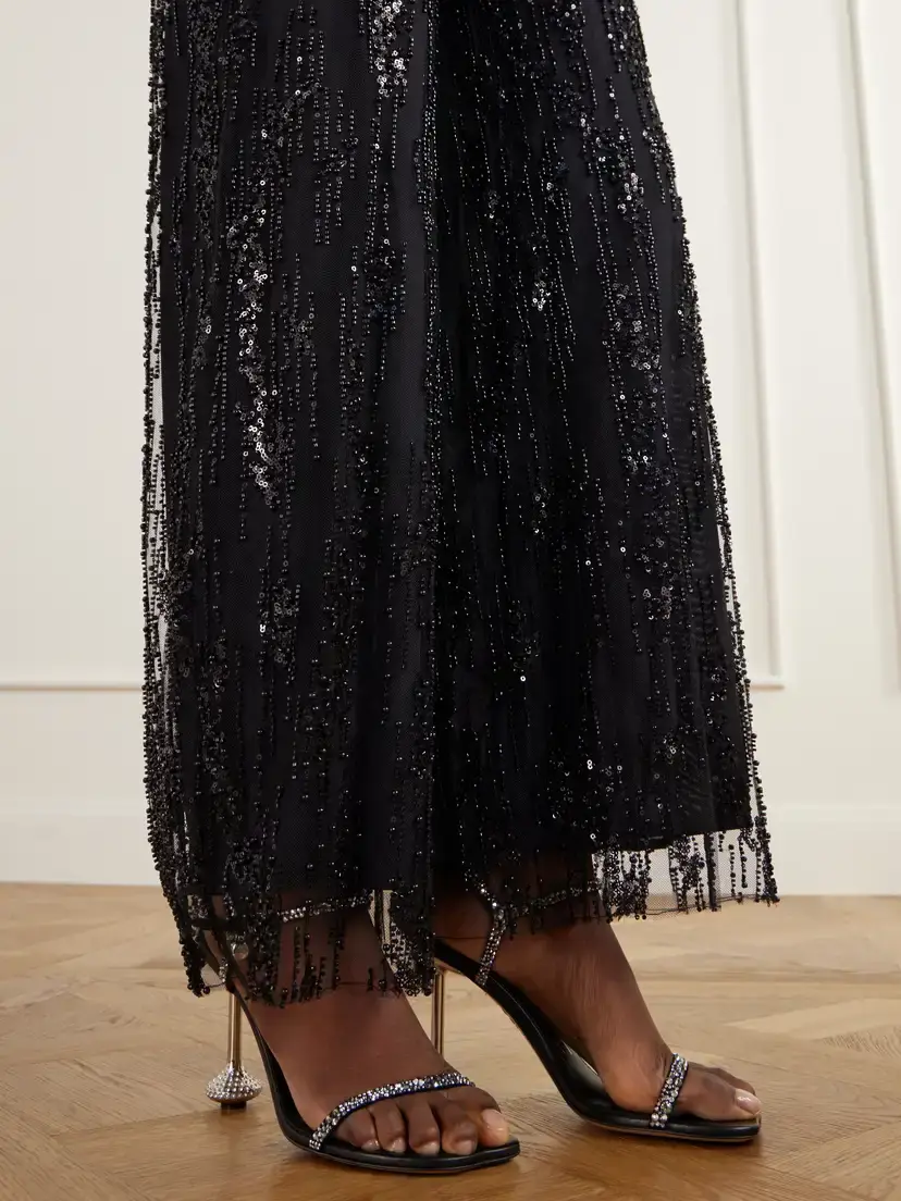 Staud Jayden Sequin-trimmed Organza Wide-leg Pants | Thumbnail 5 Staud Jayden Sequin-trimmed Organza Wide-leg Pants | Thumbnail 5