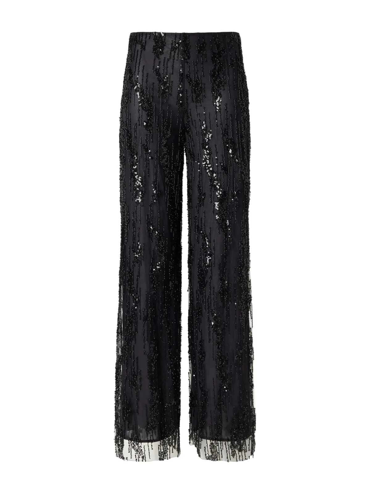 Staud Jayden Sequin-trimmed Organza Wide-leg Pants