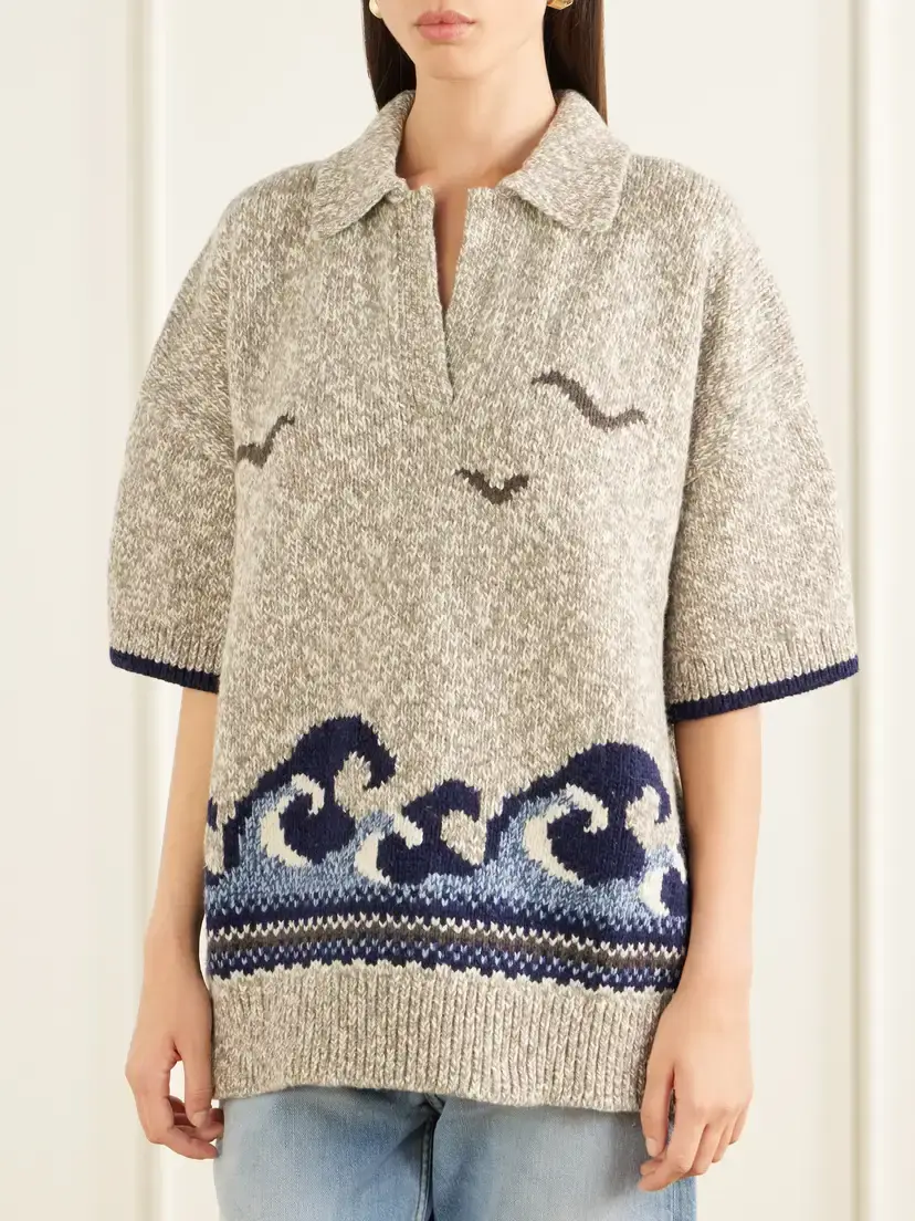 Polo Ralph Lauren Intarsia-knit Cotton And Wool-blend Sweater - Neutrals | Thumbnail 3 Polo Ralph Lauren Intarsia-knit Cotton And Wool-blend Sweater - Neutrals | Thumbnail 3