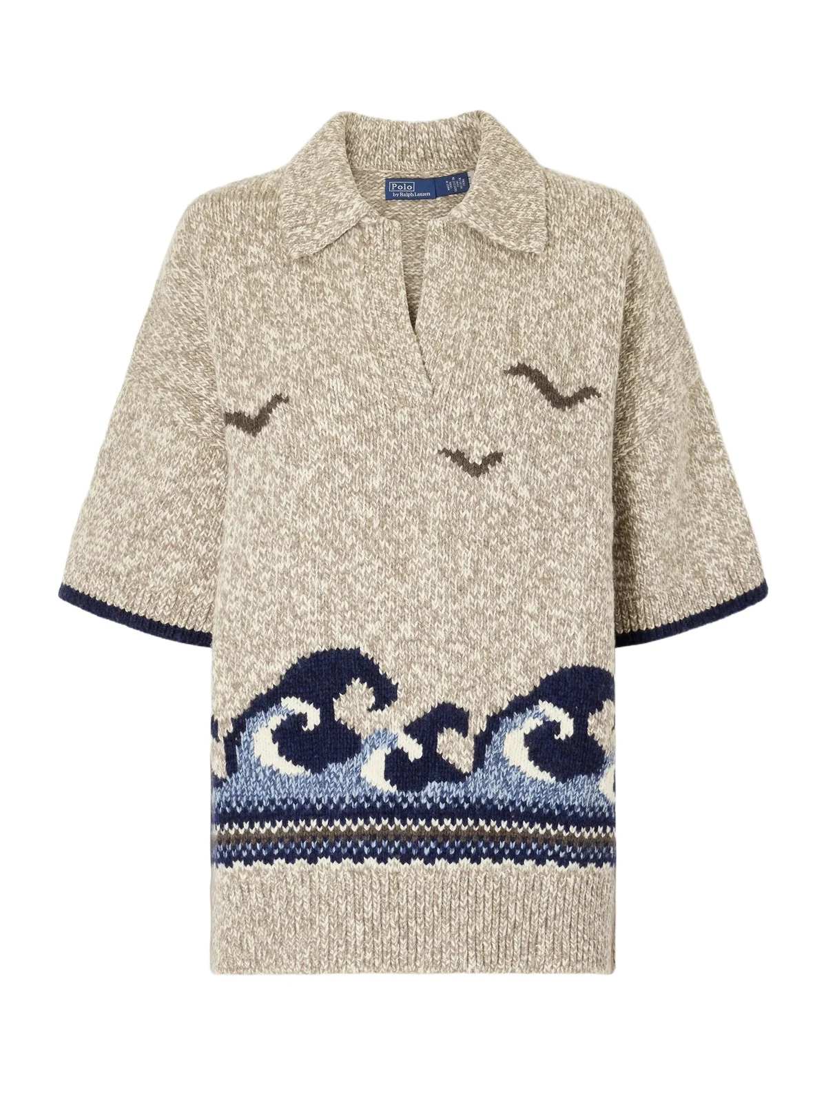 Polo Ralph Lauren Intarsia-knit Cotton And Wool-blend Sweater - Neutrals