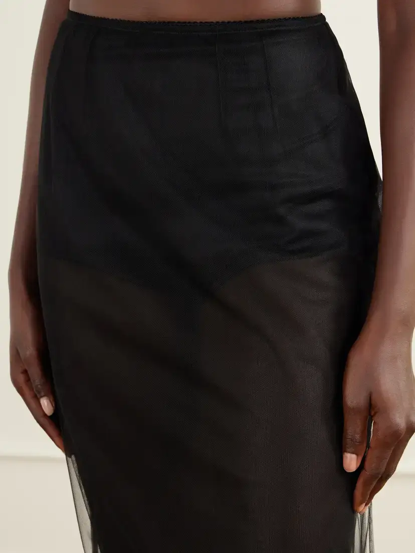 Dolce & Gabbana Layered Lace-trimmed Tulle Midi Skirt | Thumbnail 4 Dolce & Gabbana Layered Lace-trimmed Tulle Midi Skirt | Thumbnail 4