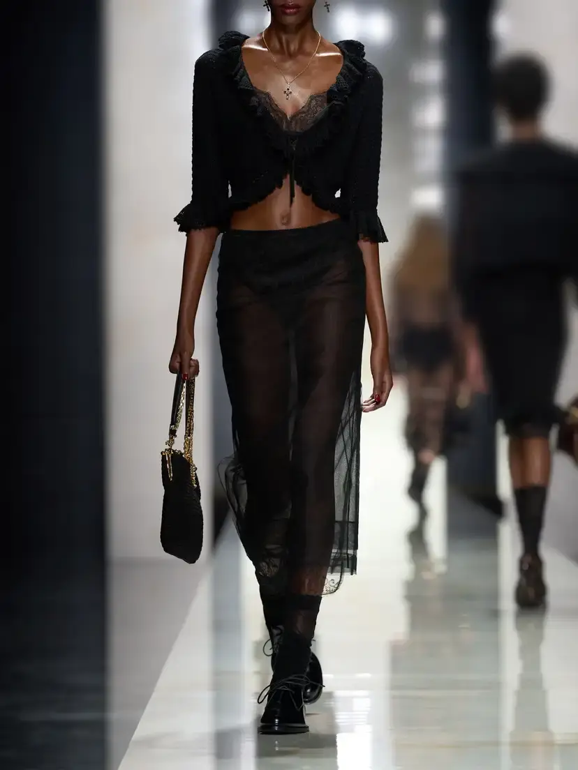 Dolce & Gabbana Layered Lace-trimmed Tulle Midi Skirt | Thumbnail 5 Dolce & Gabbana Layered Lace-trimmed Tulle Midi Skirt | Thumbnail 5