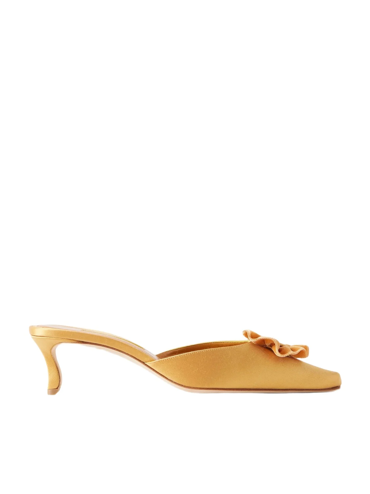 Manolo Blahnik Caulon 50 Velvet-trimmed Satin Pumps