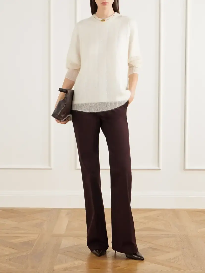 Joseph Delfina Mohair And Silk-blend Sweater - Neutrals | Thumbnail 2 Joseph Delfina Mohair And Silk-blend Sweater - Neutrals | Thumbnail 2