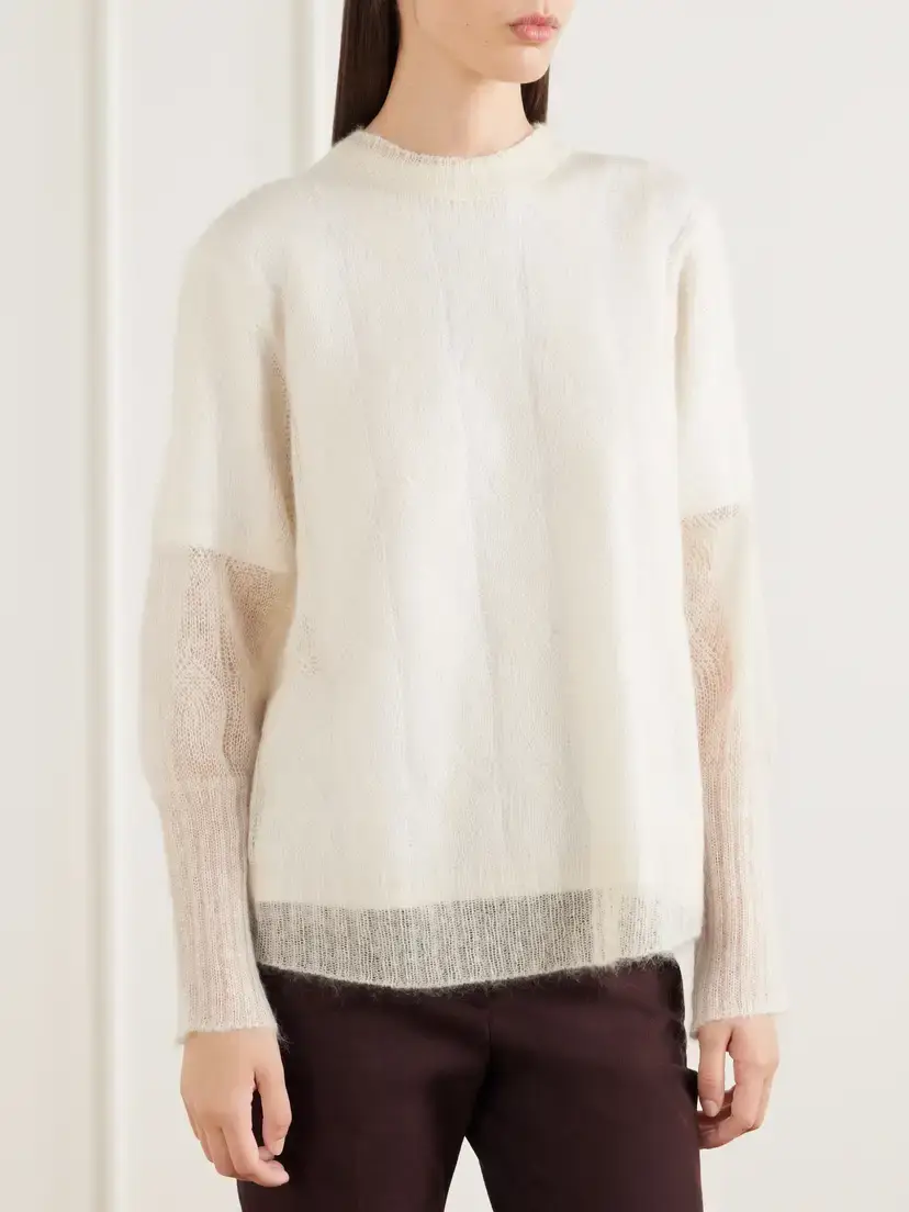 Joseph Delfina Mohair And Silk-blend Sweater - Neutrals | Thumbnail 3 Joseph Delfina Mohair And Silk-blend Sweater - Neutrals | Thumbnail 3