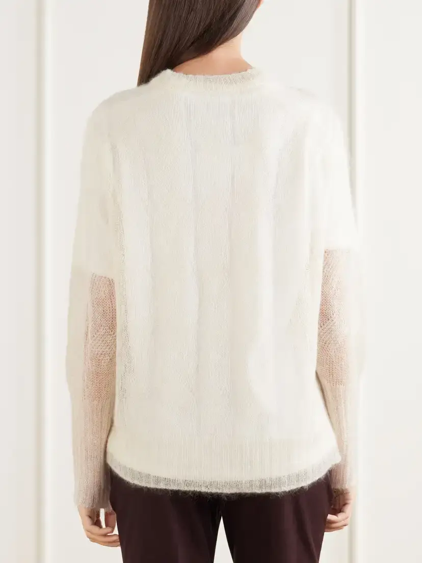 Joseph Delfina Mohair And Silk-blend Sweater - Neutrals | Thumbnail 4 Joseph Delfina Mohair And Silk-blend Sweater - Neutrals | Thumbnail 4