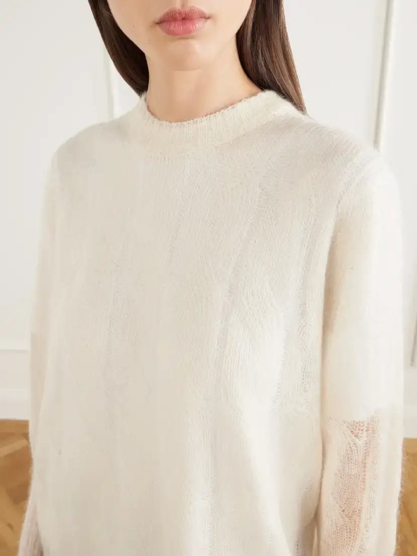 Joseph Delfina Mohair And Silk-blend Sweater - Neutrals | Thumbnail 5 Joseph Delfina Mohair And Silk-blend Sweater - Neutrals | Thumbnail 5