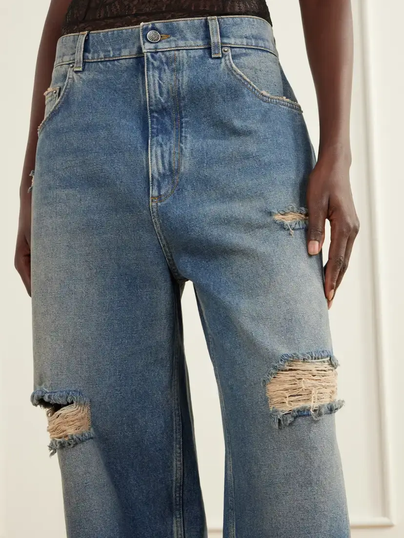 Dolce & Gabbana Distressed High-rise Wide-leg Jeans | Thumbnail 5 Dolce & Gabbana Distressed High-rise Wide-leg Jeans | Thumbnail 5