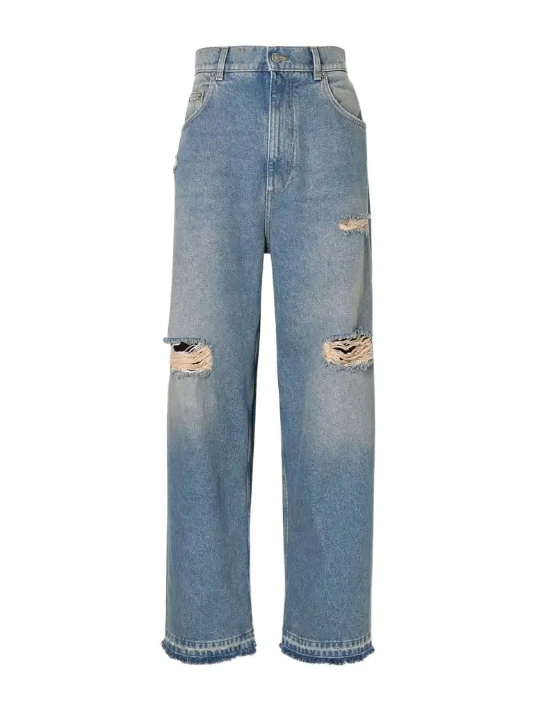 Distressed High-rise Wide-leg Jeans Distressed High-rise Wide-leg Jeans