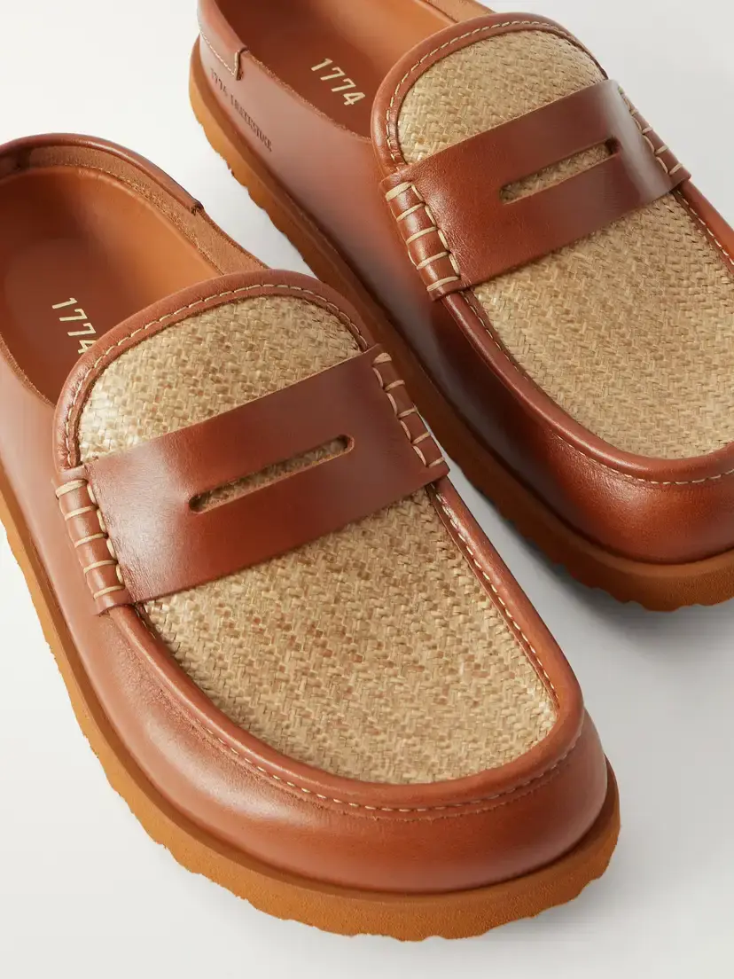 Birkenstock 1774 Naples Wrapped Raffia-trimmed Leather Loafers | Thumbnail 5 Birkenstock 1774 Naples Wrapped Raffia-trimmed Leather Loafers | Thumbnail 5