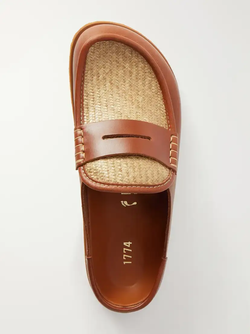Birkenstock 1774 Naples Wrapped Raffia-trimmed Leather Loafers | Thumbnail 6 Birkenstock 1774 Naples Wrapped Raffia-trimmed Leather Loafers | Thumbnail 6