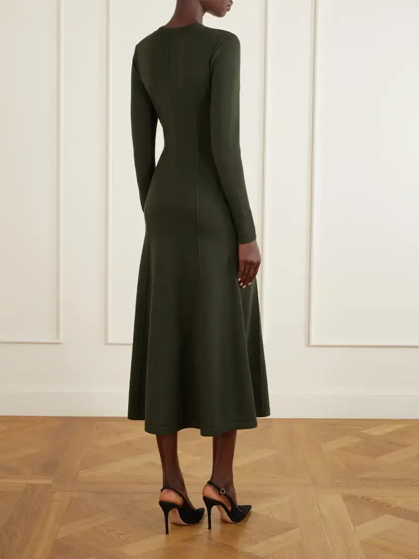 Carolina Herrera Wool And Silk-blend Knitted Midi Dress | Thumbnail 3 Carolina Herrera Wool And Silk-blend Knitted Midi Dress | Thumbnail 3
