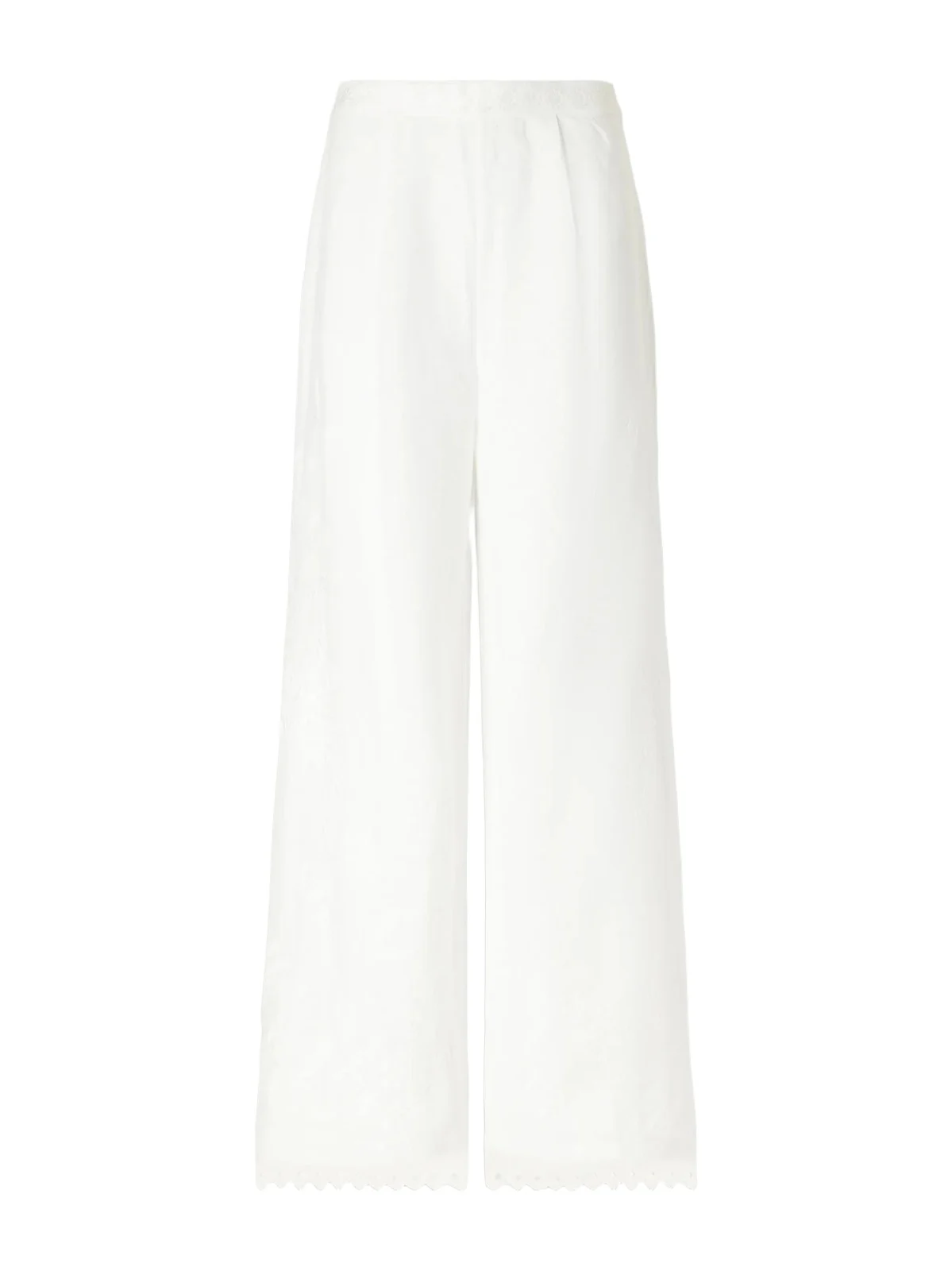 Albatre Embroidered Linen Straight-leg Pants Albatre Embroidered Linen Straight-leg Pants